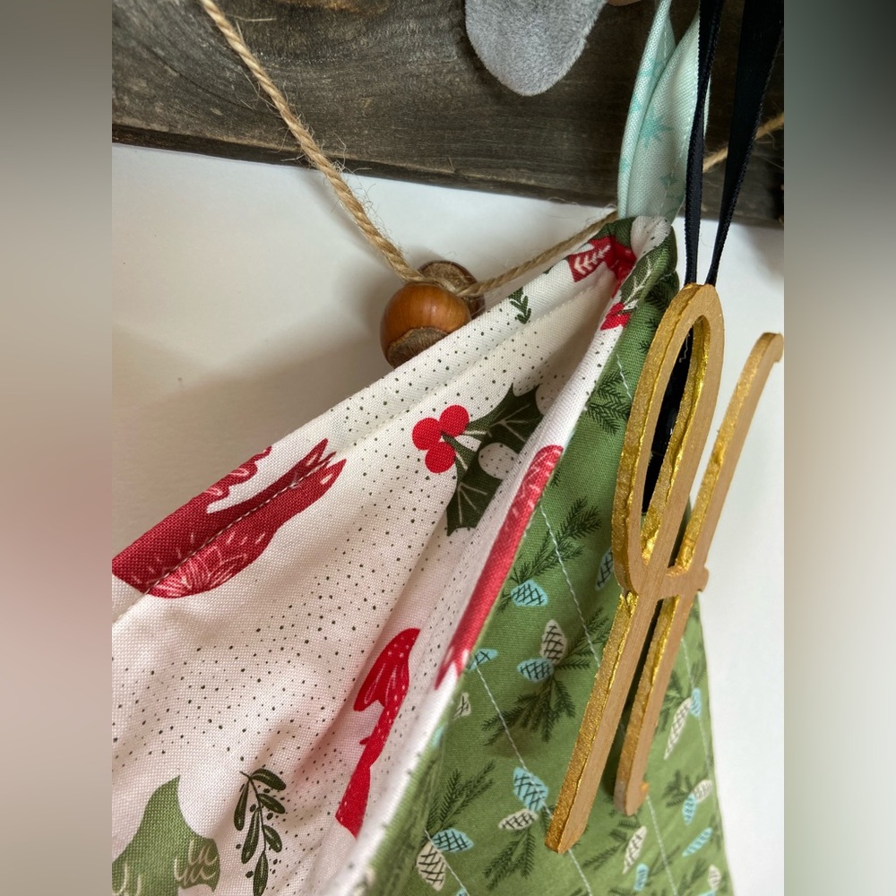 H- Handmade Quilted Stocking - Picture 5 of 5